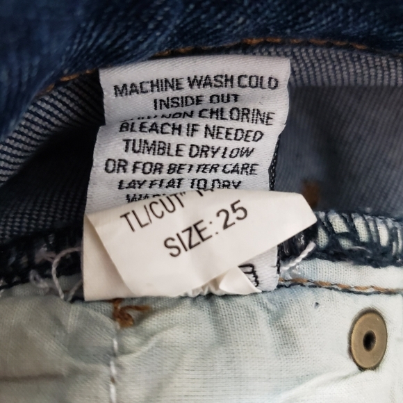 Evereve the Eve Straight High-Rise Medium Wash Button Fly Jeans Women's Sz 25 - Picture 8 of 9